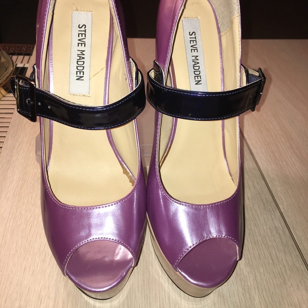 NWT Steve Madden peep toe patent leather stilettos